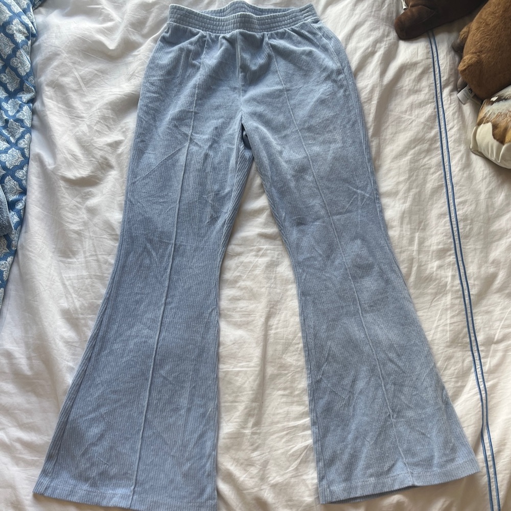 Blue Velvet Flare Pants